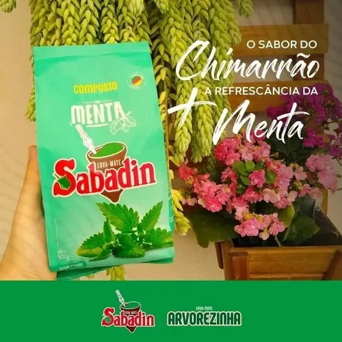 Embalagem de 500 g do Composto de Erva-Mate Sabadin com menta